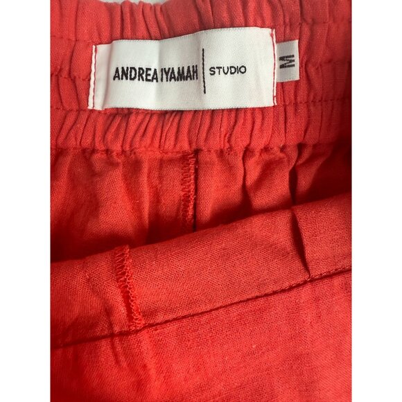 NWOT Andrea Iyamah ETI‎ Coral High Waist Linen Shorts Size M - Picture 3 of 8